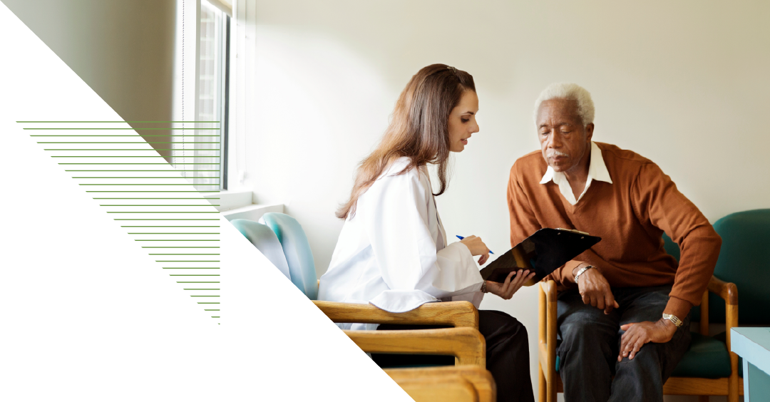 Nurse talking to patient