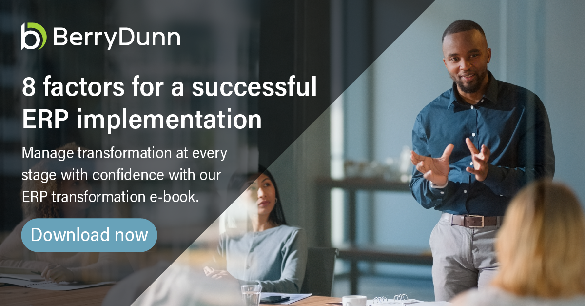 ERP Implementation E-Book - Berry Dunn Mcneil And Parker Settlement